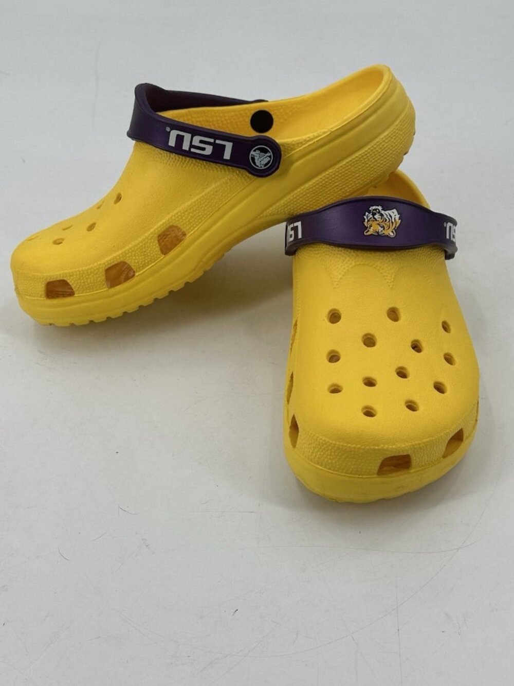 LSU Tigers Crocs Classic Louisiana State Clogs Yellow Purple XL W12-14 M10-11